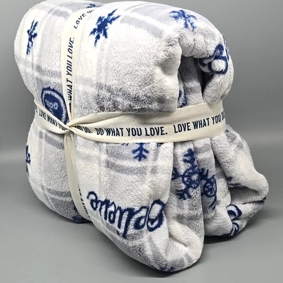 Life Is Good Berkshire Plaid Believe Cozy Plush Throw Blanket Oversized 60x70 - Picture 5 of 9